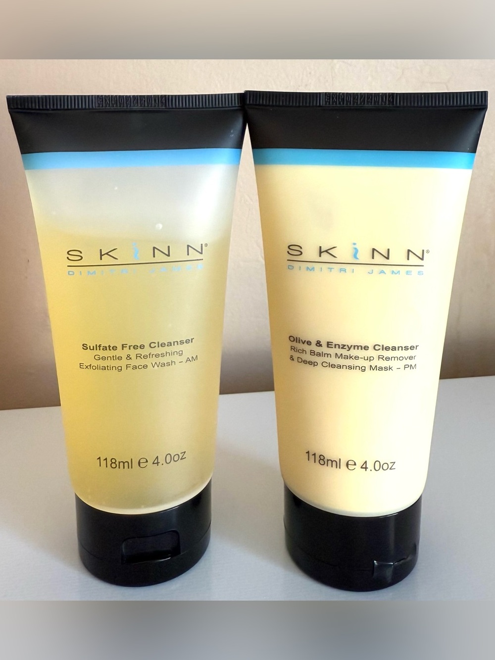 SKINN DIMITRI JAMES OLIVE & ENZYME CLEANSER PM + SULFATE FREE CLEANSER AM SEALED